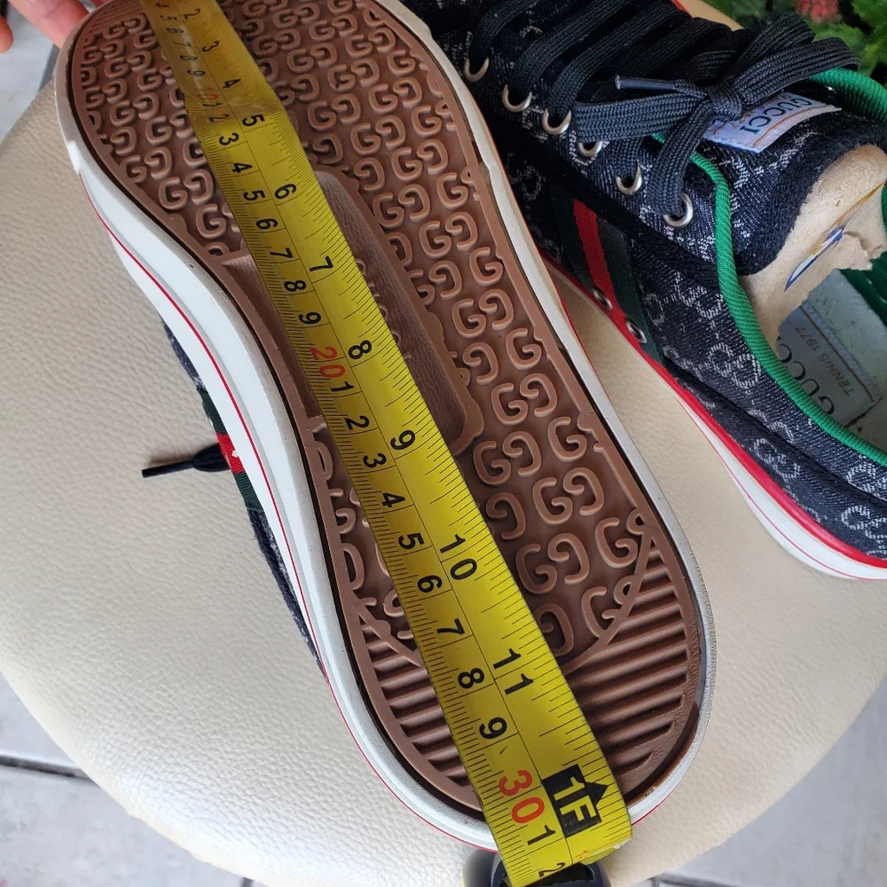 Gucci  Gray Sneakers with Red and Green Accents